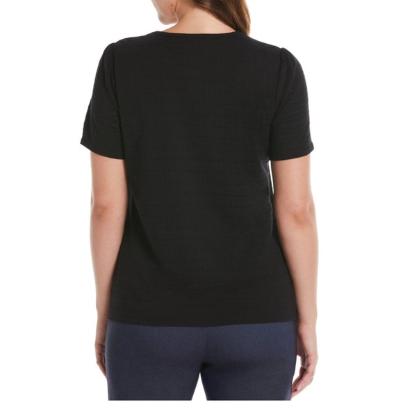 Rafaella Ladies Eyelet Top - Black - Size XL - NWT - Picture 2 of 7